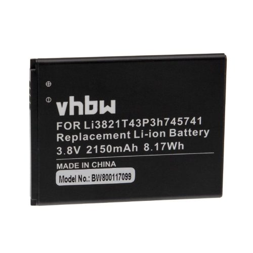 VHBW Mobile Phone Battery ZTE Li3821T43P3h745741 - 2150 mAh 3.8 V Li-Ion - Smartphone Battery