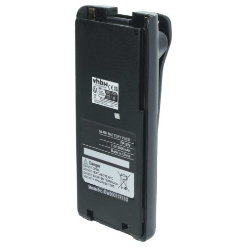 VHBW Radio Akku Icom BP-210N, BP-210, BP-209N, BP-209, BP-222N, BP-222 - 2000 mAh 7,2 V NiMH