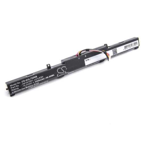 Notebook akkumulátor  Asus 0B110-00360100, A41Lk9H, 0B110-00360000, A41N1501 - 3200 mAh 15 V Li-Ion