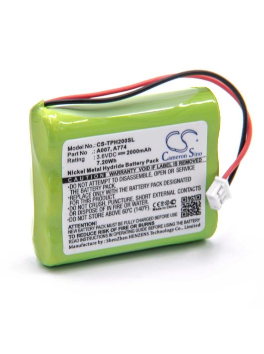 TPI A007, A774 Akkumulátor - 160AAH3BML, 2000 mAh 3,6 V NiMH