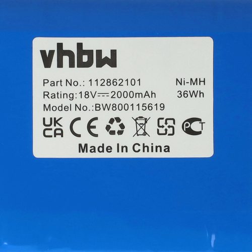 VHBW Battery Husqvarna 112862101, 1128621-01/6, 112862101/6, 1128621-01 - 2000 mAh 18 V NiMH