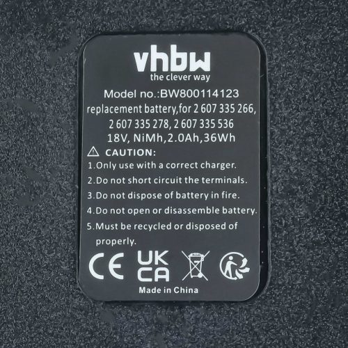 VHBW Electric Tool Battery Bosch 2 607 335 278, 2 607 335 266 - 2000 mAh 18 V NiMH