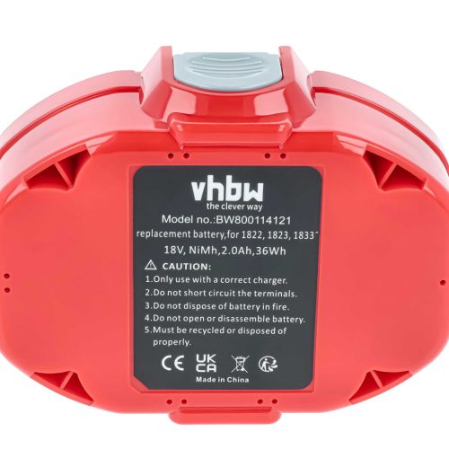 VHBW Electric Tool Battery Makita 1834, 1835F, 1833, 1823, 1822, 1835 - 2000 mAh 18 V NiMH