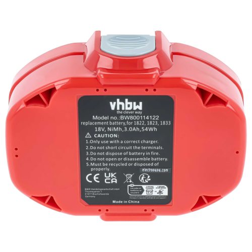 VHBW Electric Tool Battery 1835, 1822, 1833, 1834, 1823, 1835F - 3000 mAh 18 V NiMH