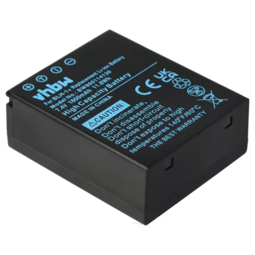 VHBW Battery for Olympus BLH-1 replacement - 1600 mAh 7.4 V Li-Ion