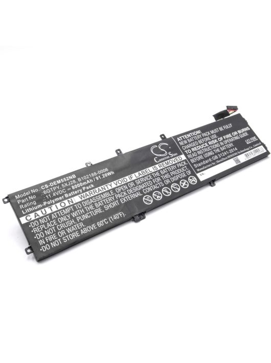 Notebook akkumulátor  Dell 05041C, 5D91C, 6GTPY, 5041C, 5XJ28, 0GPM03 - 8000 mAh 11,4 V Li-polimerhez