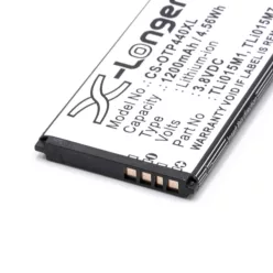   VHBW Mobile Phone Battery Alcatel TLi015M7, TLi015M1, TLi015MA - 1200 mAh 3.8 V Li-Ion