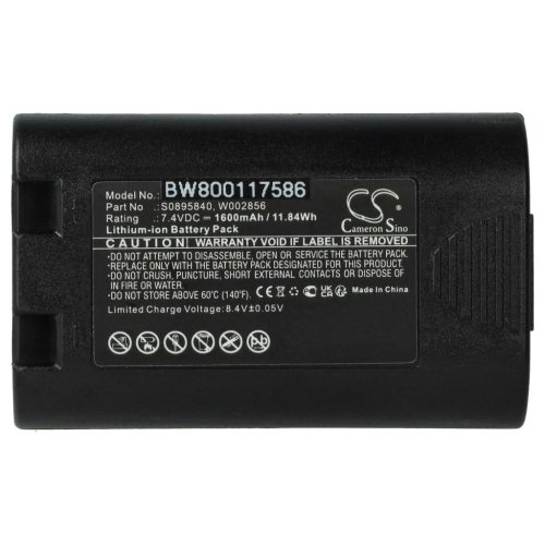 VHBW Akkumulátor  3M PL-200-BAT nyomtatóhoz - 1600 mAh, 7,4 V Li-Ion
