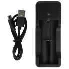 VHBW Micro USB Ladegerät für Lithium Knopfzellen, 14500 Akkuzellen - 4,2 V / 0,65 A