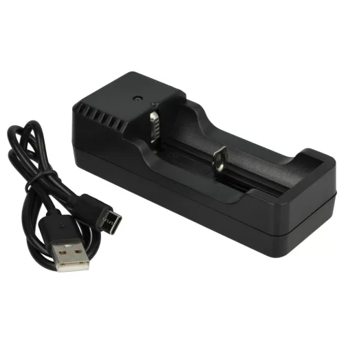VHBW Micro USB Ladegerät für Lithium Knopfzellen, 14500 Akkuzellen - 4,2 V / 0,65 A