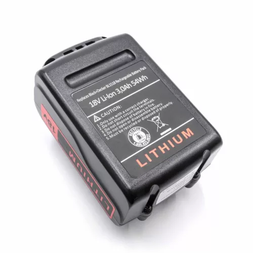 VHBW Akku für Black & Decker Geräte, wie z.B. BL1518, 18V, Li-Ion, 3000mAh