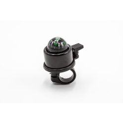 VHBW Black Aluminum/Plastic Bicycle Bell with Compass