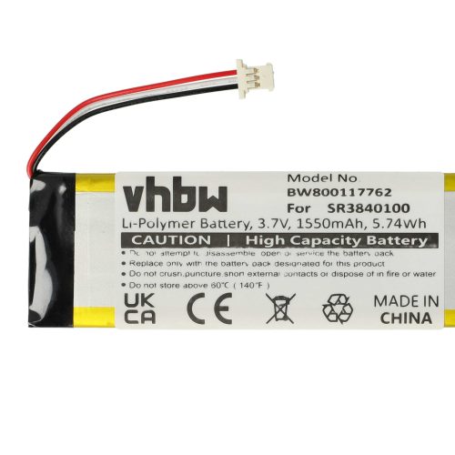 VHBW GPS Akku SR3840100, 334432602678 - 1550 mAh 3,7 V Li-Polymer