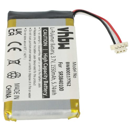 VHBW GPS Akku SR3840100, 334432602678 - 1550 mAh 3,7 V Li-Polymer