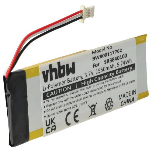VHBW GPS Akku SR3840100, 334432602678 - 1550 mAh 3,7 V Li-Polymer