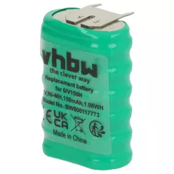 VHBW Battery 6/V150H - 150 mAh 7.2 V NiMH
