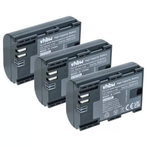VHBW Akku Canon LP-E6N Ersatz - 1300 mAh 7,2 V Li-Ion
