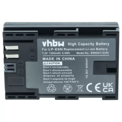 VHBW Akku Canon LP-E6N Ersatz - 1300 mAh 7,2 V Li-Ion