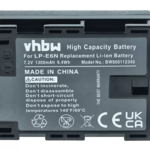 VHBW Akku Canon LP-E6N Ersatz - 1300 mAh 7,2 V Li-Ion