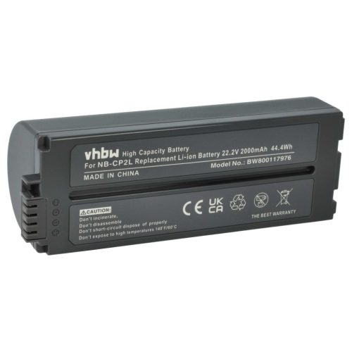 VHBW Akkumulátor Canon NB-CP2L, NB-CP1L, CS-CP2L, CS-CP2, CP-2L nyomtatókhoz - 2000 mAh 22,2 V Li-Ion