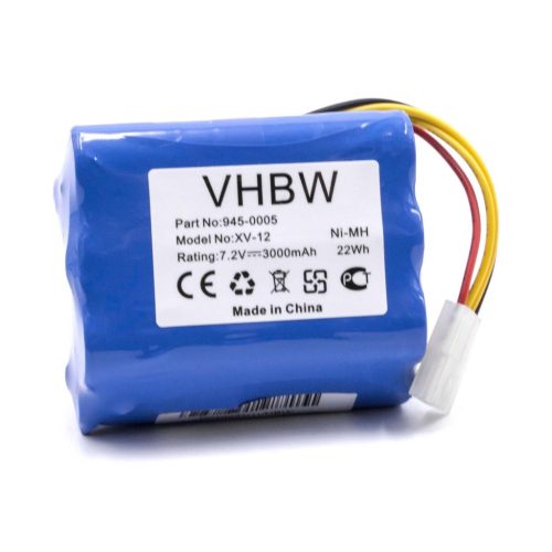VHBW Battery for Neato 205-0001, 945-0005, 945-0006, 945-0024 types - 3000 mAh, 7.2 V, NiMH