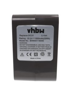   Akkumulátor Dyson 17083-5010, 202932-02, 17083-3009, 17083-3511 típusokhoz - 1500 mAh, 22,2 V, Li-Ion