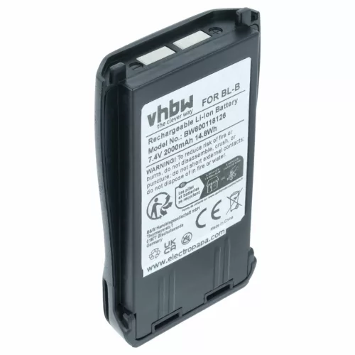 VHBW Radio Akku Baofeng BL-B - 2000 mAh 7,4 V Li-Ion