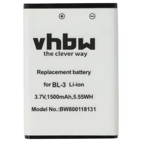 VHBW Radio Akku Baofeng BL-3 - 1500 mAh 3,7 V Li-Ion