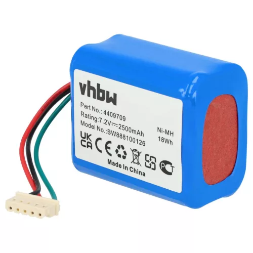 VHBW Akkumulátor iRobot 4409709, GPRHC202N026, W206001001399 - 2500 mAh, 7,2 V, NiMH számára
