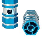 VHBW 2x Bicycle Footrest, BMX, Mountain Bike - BMX Pegs, 6.6 x 2.5 cm, Blue