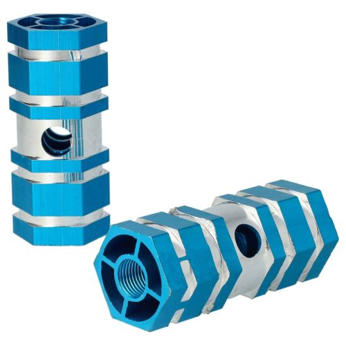 VHBW 2x Bicycle Footrest, BMX, Mountain Bike - BMX Pegs, 6.6 x 2.5 cm, Blue