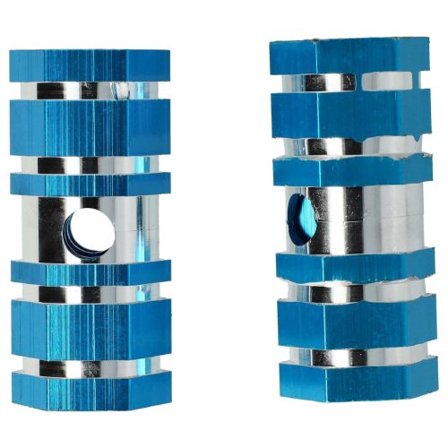 VHBW 2x Bicycle Footrest, BMX, Mountain Bike - BMX Pegs, 6.6 x 2.5 cm, Blue