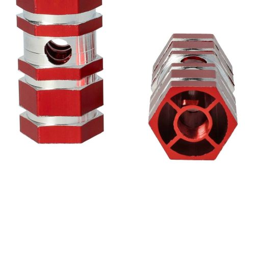 VHBW 2x Footrest for Bicycle, BMX, Mountain Bike - BMX Pegs, 6.6 x 2.5 cm, Red