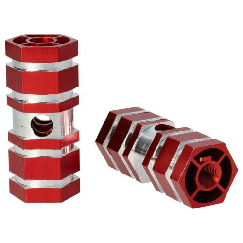 VHBW 2x Footrest for Bicycle, BMX, Mountain Bike - BMX Pegs, 6.6 x 2.5 cm, Red