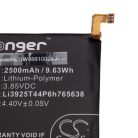 VHBW Mobile Phone Battery for ZTE Li3925T44P6h765638 - 2500 mAh 3.85 V Li-Polymer - Smartphone Battery