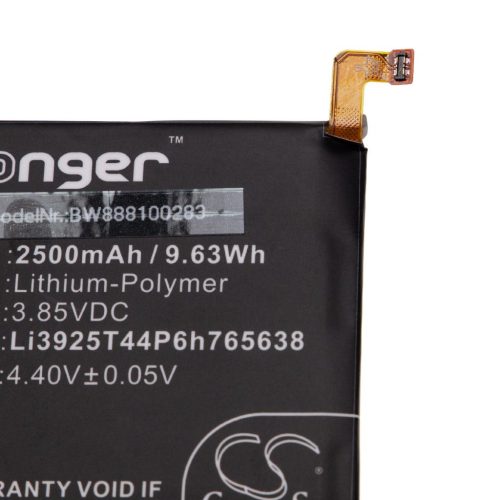 VHBW Mobile Phone Battery for ZTE Li3925T44P6h765638 - 2500 mAh 3.85 V Li-Polymer - Smartphone Battery