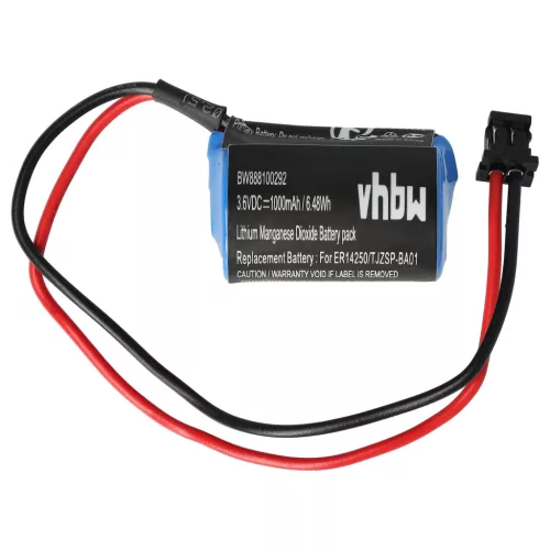 VHBW Servoantrieb Akku Omron R88A-BAT02W, JZSP-BA01, JZSP-BA0-1 - 1000 mAh 3,6 V Li-MnO2