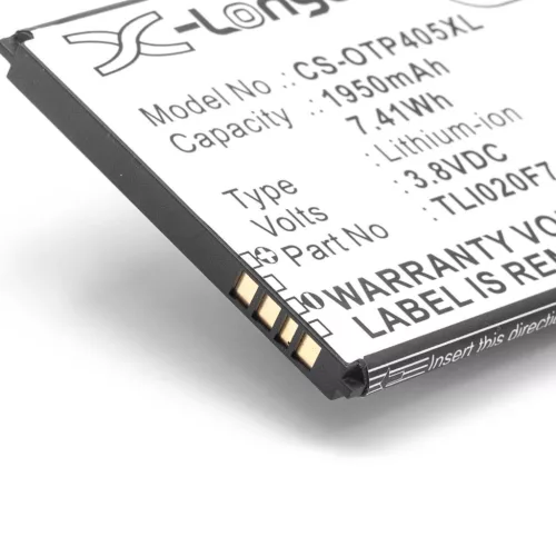 VHBW Mobile Phone Battery Alcatel TLI020F7 - 1950 mAh 3.8 V Li-Ion