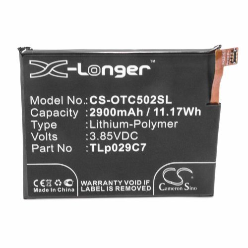 VHBW Mobile Phone Battery for Alcatel TLp029C7 - 2900 mAh 3.85 V Li-Polymer