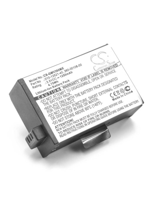 Videokamera akkumulátor Garminhoz 010-12521-40, 360-00106-00 - 1250 mAh 3,8 V Li-Ion