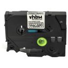 VHBW Label Tape Brother AHe-S131, HGE-S131, HGES131 - 12 mm, Black-Transparent