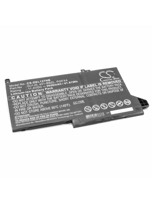 Notebook akkumulátor  Dell PGFX4, DJ1J0, ONFOH, 451-BBZL-hez - 3650 mAh 11,4 V Li-Ion, fekete