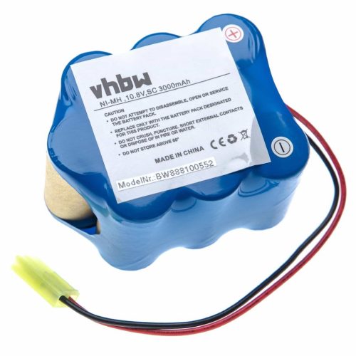 VHBW Battery for Zepter C23106FM-SRCB, SA9KR1300SC-3RB, 9W-1300Cs-Z - 3000mAh, 10.8V, NiMH