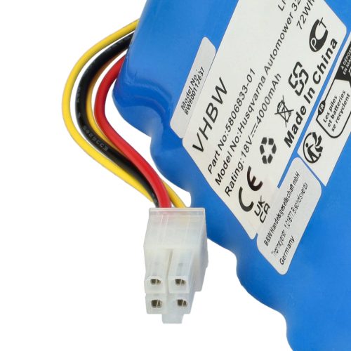 VHBW Battery Husqvarna 580 68 33-01, 580683301, 5806833-01, 580683302 - 4000 mAh 18 V Li-Ion