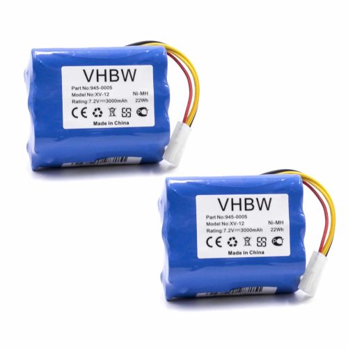 VHBW Battery Neato 205-0001, 945-0005, 945-0006, 945-0024 - 3000 mAh 7.2 V NiMH
