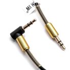 VHBW 3,5 mm - 3,5 mm AUX Audiokábel Adapter, Apa-Apa, Aranyozott, Derékszögű, Arany/Fekete