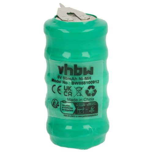 VHBW Gombelem Akkumulátor V80H 2 tűs - 80 mAh 6 V NiMH