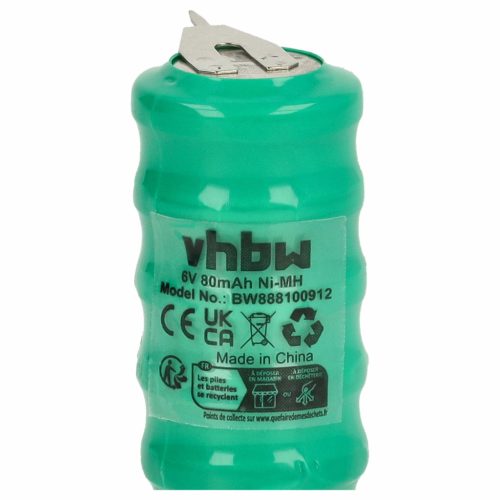 VHBW Gombelem Akkumulátor V80H 2 tűs - 80 mAh 6 V NiMH