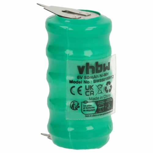 VHBW Gombelem Akkumulátor V80H 2 tűs - 80 mAh 6 V NiMH
