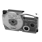 VHBW Casio XR-9GWE Label Tape - 9mm Black-White